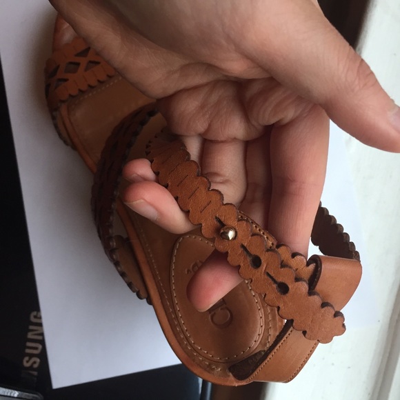 Chloe scalloped leather sandals wedges - Picture 3 of 7